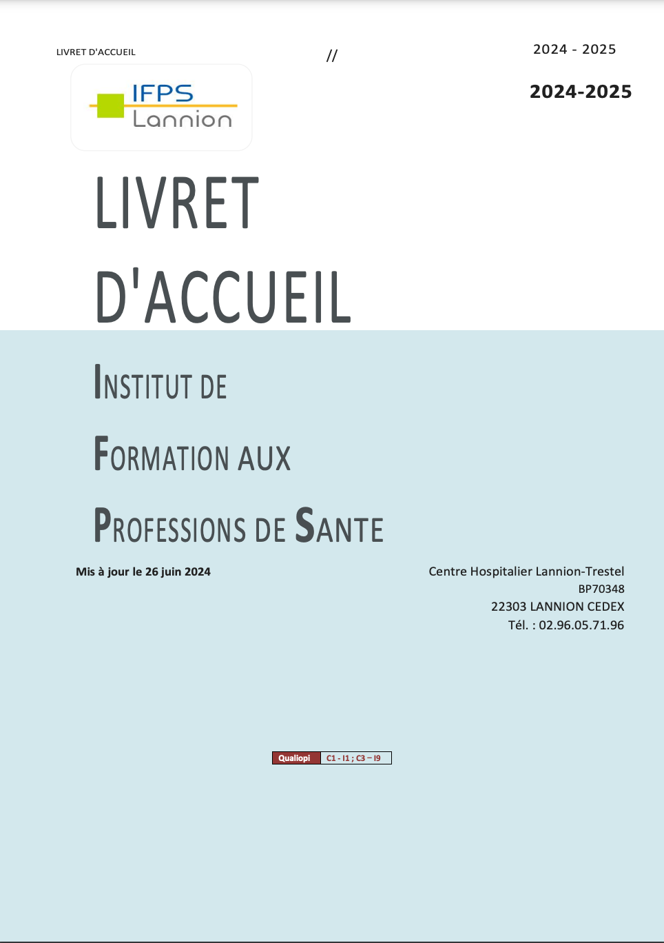 Livret d'accueil 2024